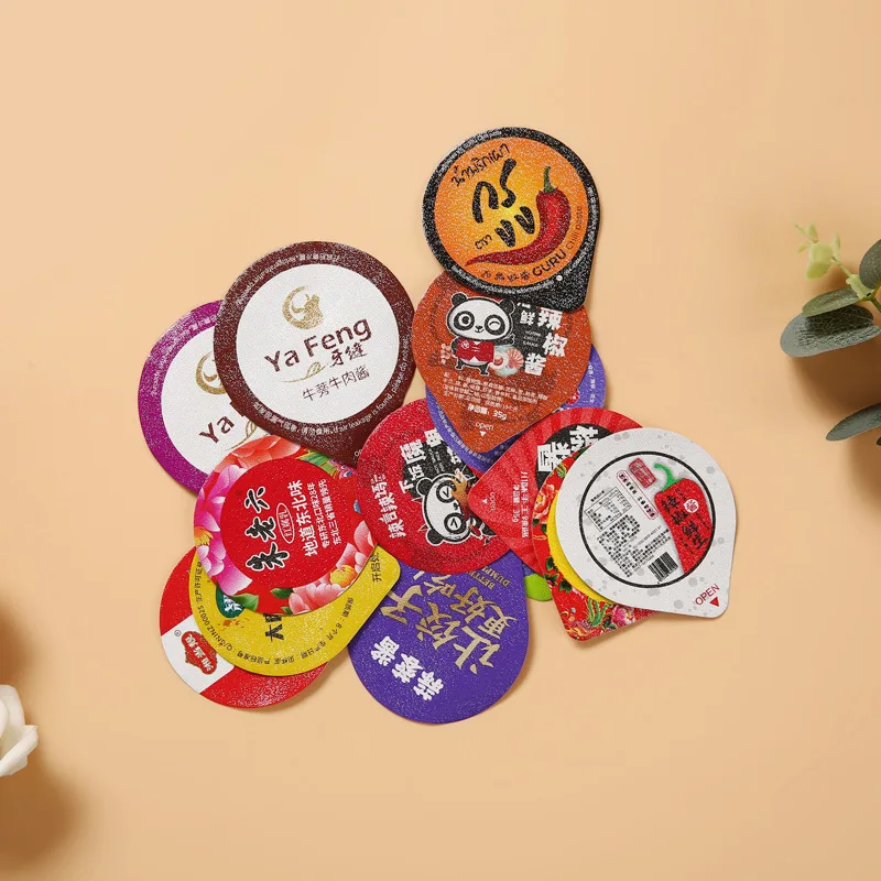 Customized Shape And Style Heat Sealing Precut Peel Off Plastic Cup Laminated Easy Peel Aluminum Foil Sealing Lids For Paper Cup