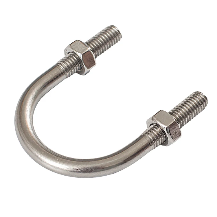 Stainless U Bolts and Nuts Plain Iron Nylon Galvanized Hastelloy Monel Plastic 304 Aluminium Ss304 Bolt Fasten Steel Bolt