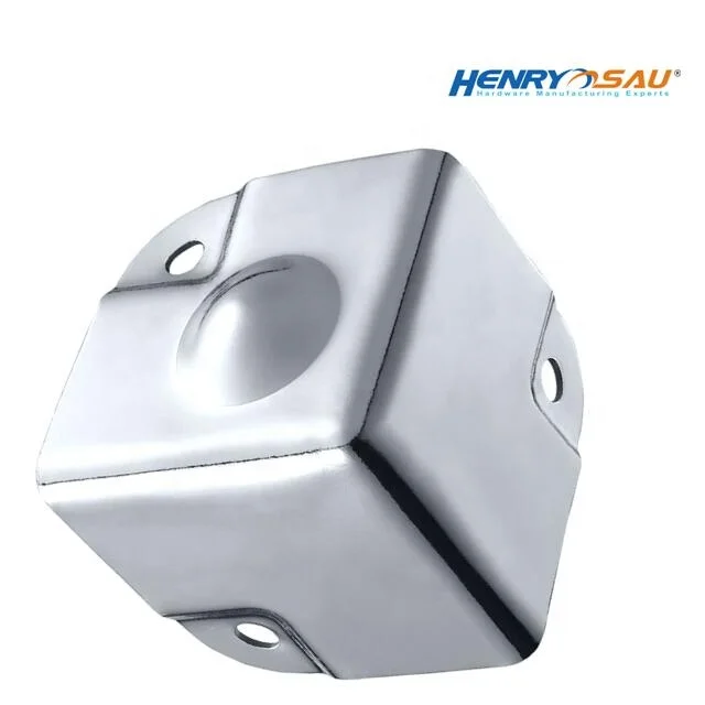 Hot sale Flight case hardware part conventional road case chrome plated corner metal decorative frame flat corner for case parts