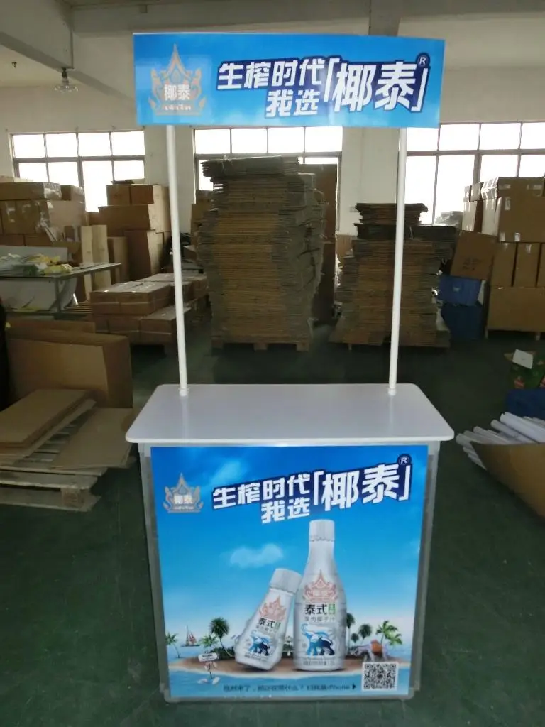 Promoter stand table, ABS promotion table display, portable tradeshow counter promotion table