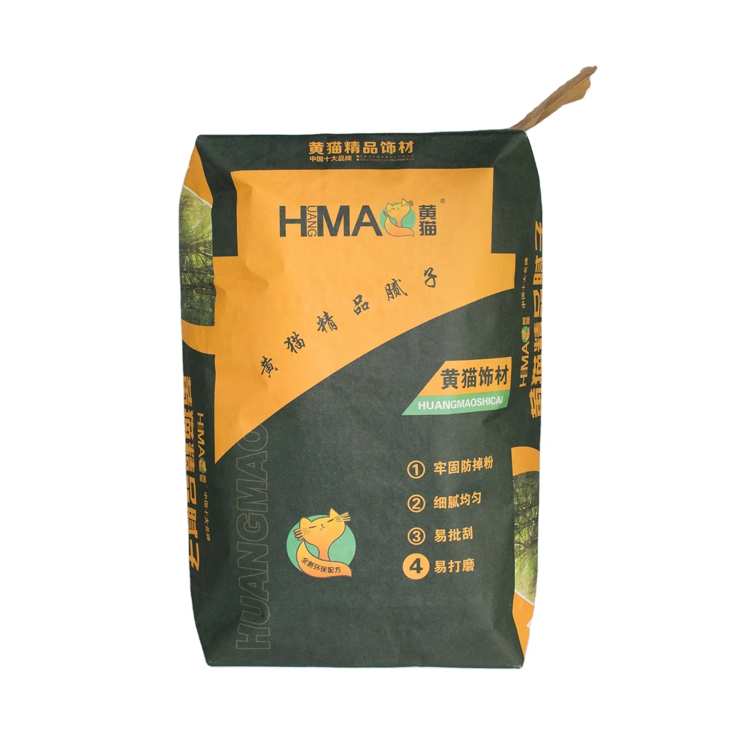 Kraft paper block bottom valve port bag for packing cement concrete chemical fertilizer 25kg 20kg