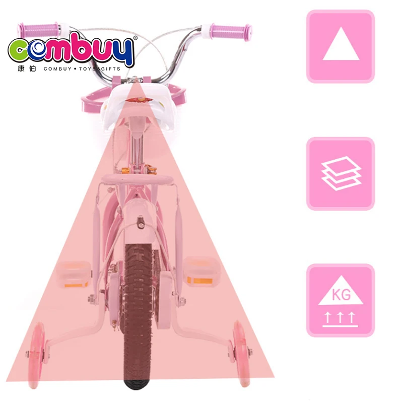 Princess pink learning kids bike bicycle with training wheels