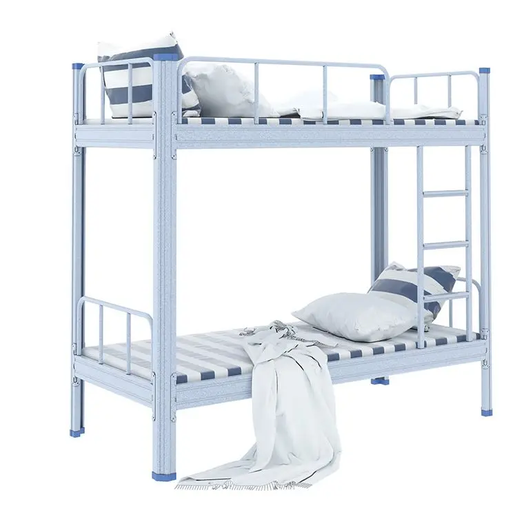 Cheap Dormitory Furniture Metal Apartment Bulk Bunk Bed with Garderobe