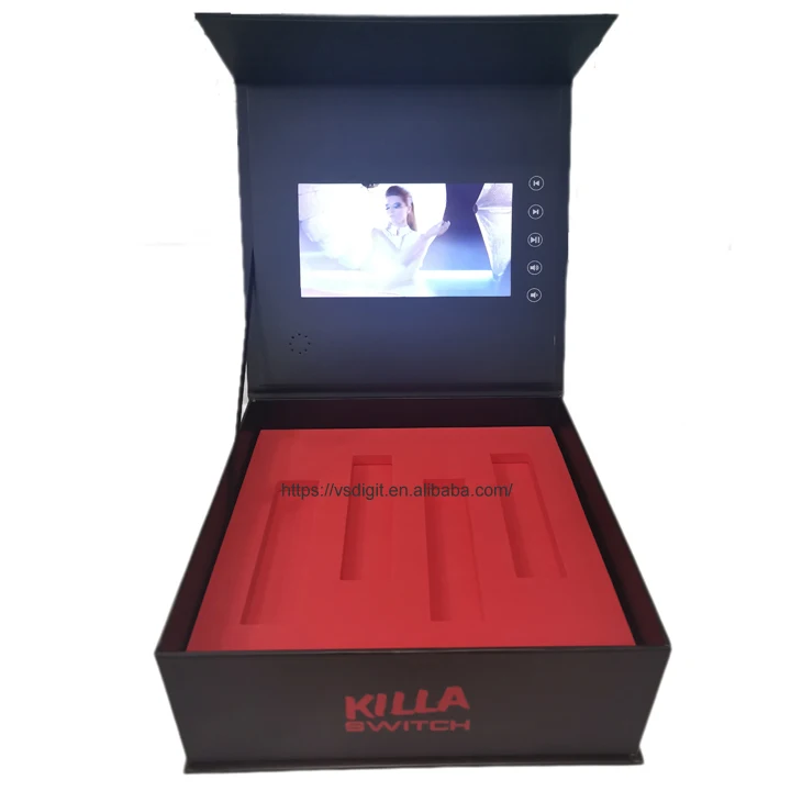 Custom Video Card Box Video Gift Box LCD Screen Video Box for Show