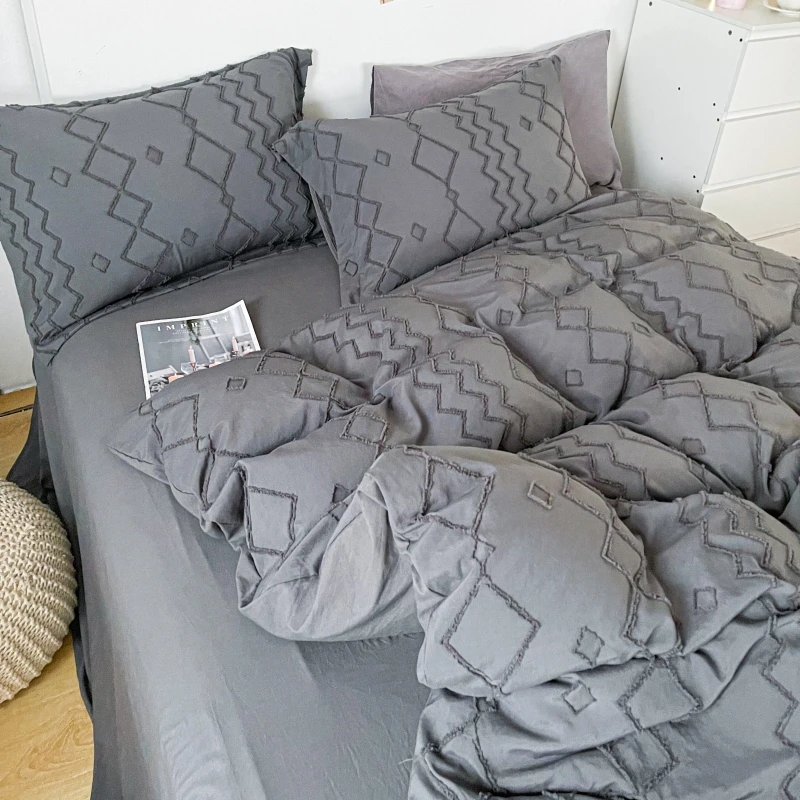 100% Brushed Brushed Microfiber print solid 4 Piece Bedding Set 1 Flat Soft Sheet 1 Deep Pocket Fitted with 2 Pillowcases