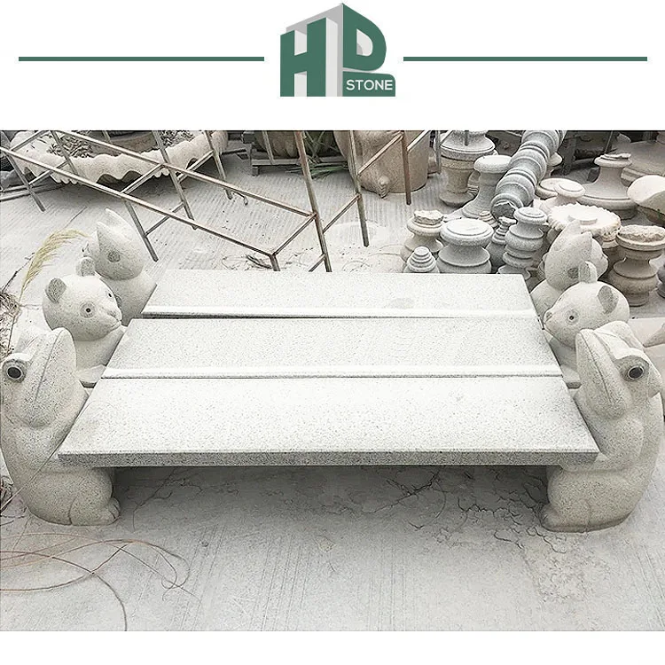 Natural Garden Carved Bench Chairs Granite Marble Stone For Outdoor Animal Stone