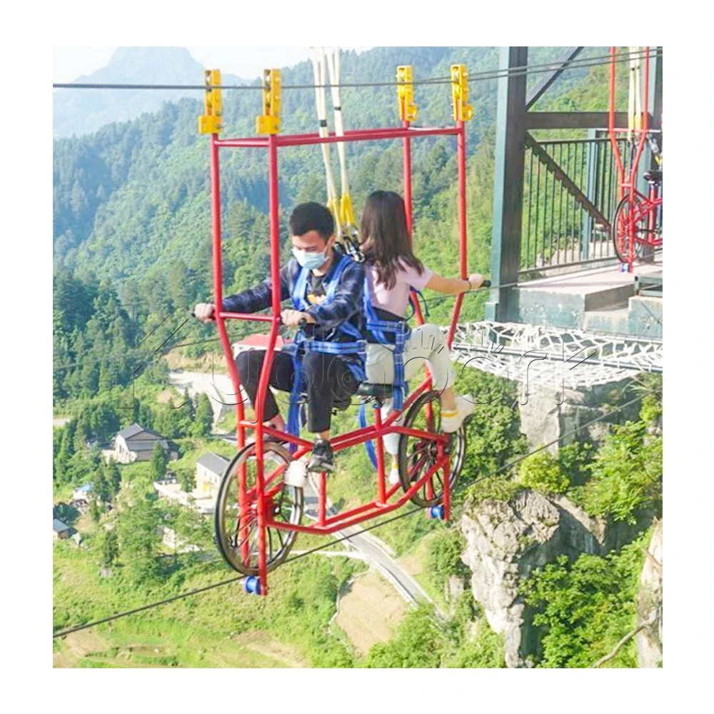 Mountain outdoor amusement children bicycle rack rides games park high altitude challenge adventure adults sky board e bike