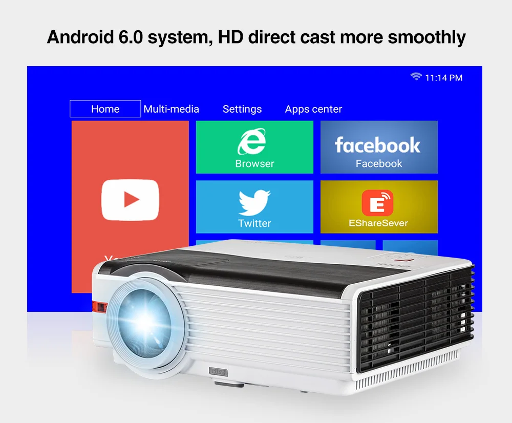 HD видеопроектор 6500 люмен светодиодный кинотеатр проекторы встроенный DVB-T светодиодный видео ТВ проектор