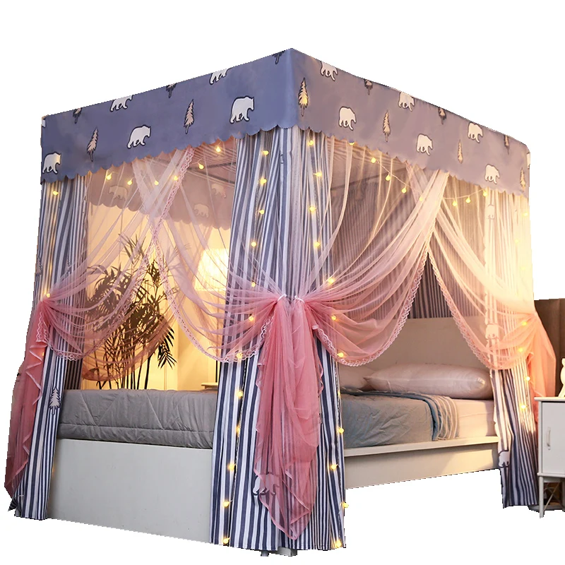 Fashion style Four Seasons Soft Skin Friendly Princess Wind Gradient Yarn Shading Bed Curtain Nets