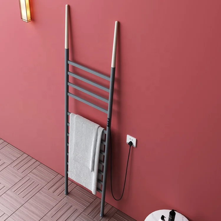 Hotel led display floor free standing electric towel warmer heated towel radiator rack for household use