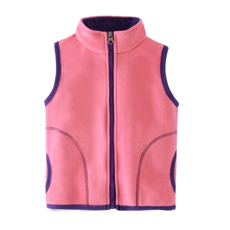 
Cheap Polar Fleece Vest High Quality Thick Custom Zipper Fly Pockets Fleece Vest Kids 