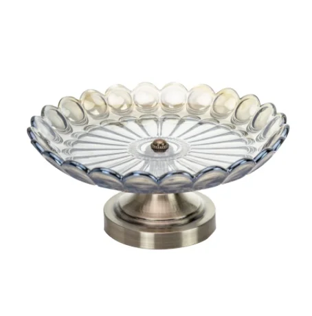 Beautiful  Colors  Glass Beaded Plate for Fruit and Nuts cold hot food tray bread holder for wedding party  hotel decor