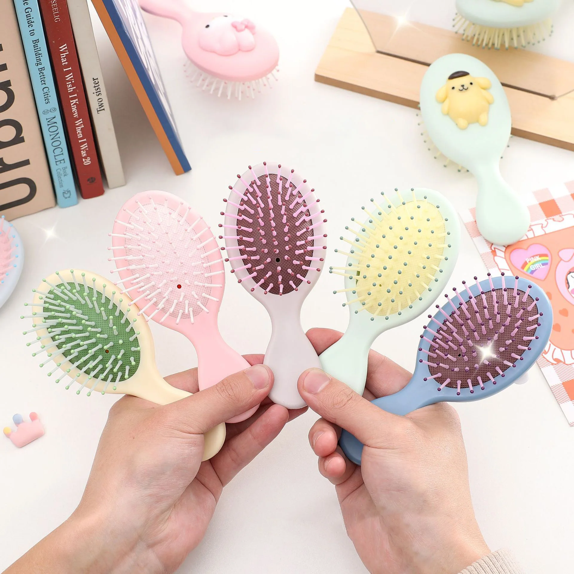 New Cute Airbag Comb Cartoon Children And Girls Home Scalp Massage Small Air Cushion Ladies Handle Hair Comb