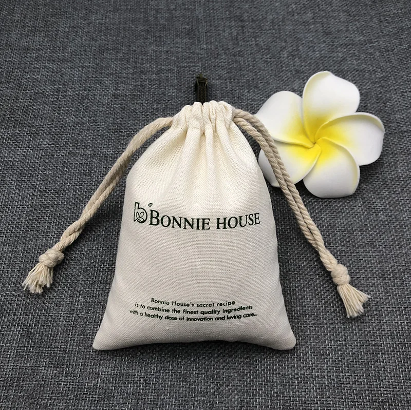 Reusable White Small Cotton Linen Tea Packaging Bags