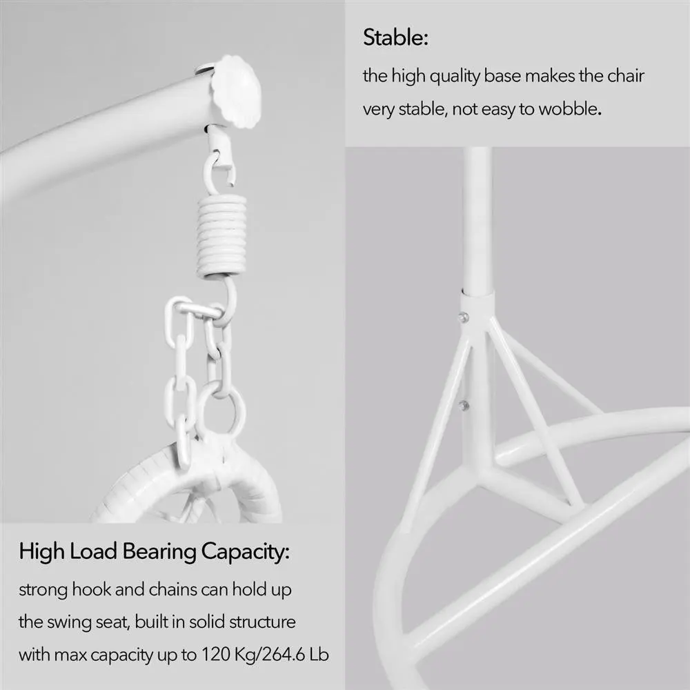 Modern Garden Woven Rattan Aluminum Frame Outdoor Hammock Furniture Egg Hanging Swing Chair Uv Resistant For Courtyard Backyard