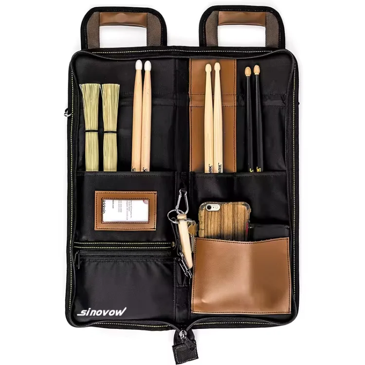 Large Capacity Drum Sticks Gig Bag Drum Key Organizer Percussion Kits Carrier Pouch Portable Drumstick Bag