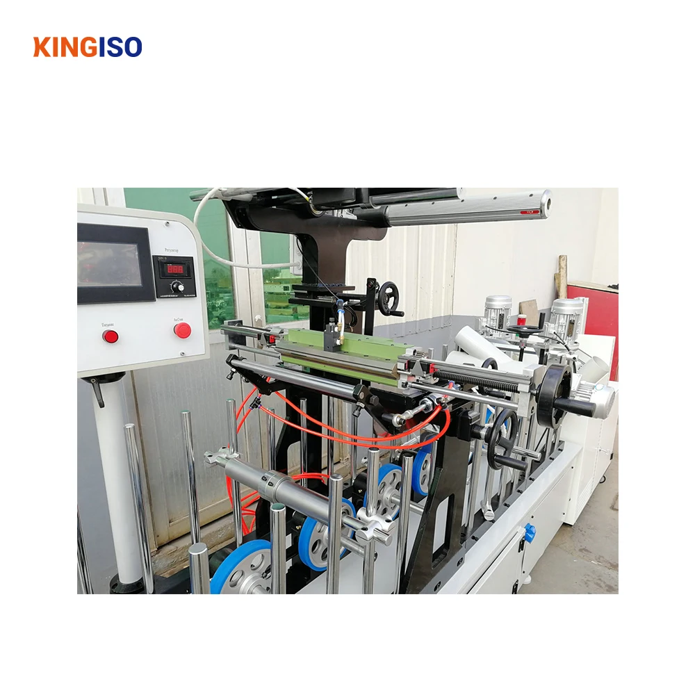 KINGISO Wood Frame Making Pvc Profile Wrapping Machine Pur Hot Melt Glue Veneer Profile Wrapping Machine