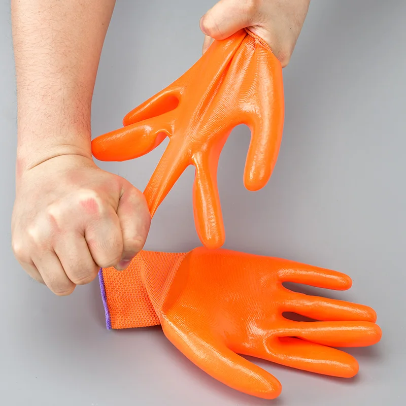 Coated Nitrile Latex Gloves Wool Lining EN388 Certified Protective Safety Gloves Construction Cleaning Food Knitted Structure 2