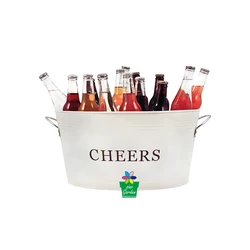 Customized White Color Round Party Beverage Tub Drink Cooler & Ice Bucket Wine Barrel on Summer