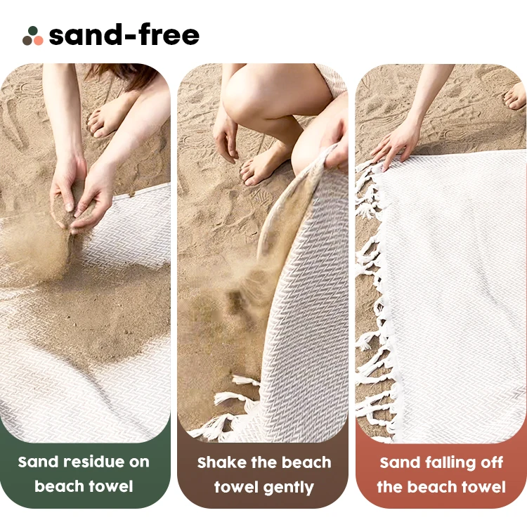 Wholesale Best Selling Luxury Large 120*180CM Turkish Beach Towel Rectangle Cotton with Custom Logo Tassel