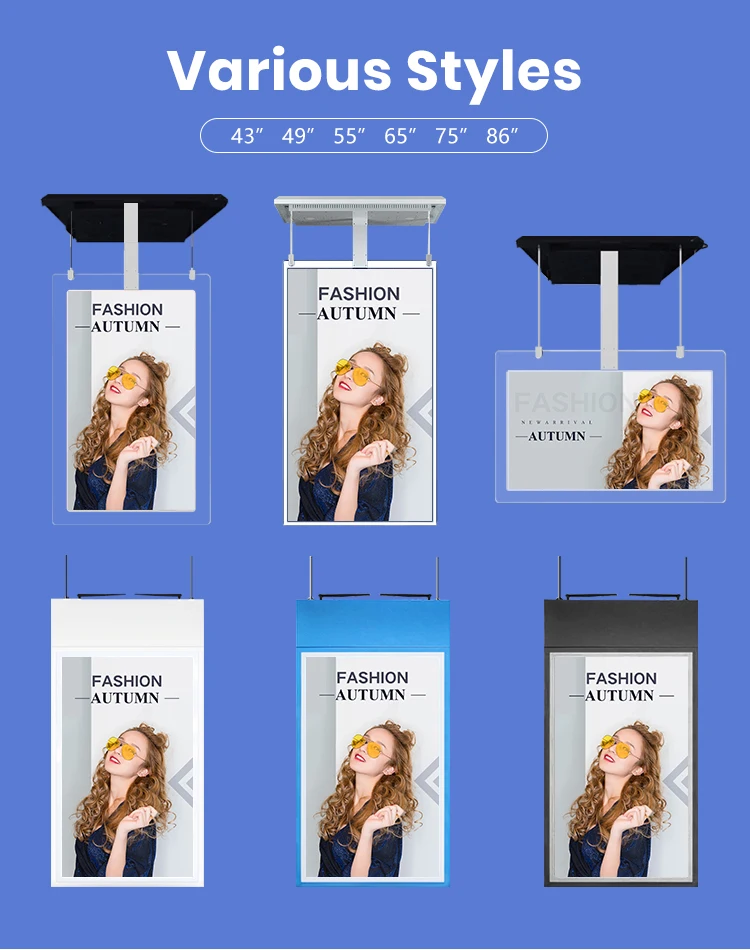 Double Side Window Display Transparent Video Advertising Window Glass Screen Display 43 55 Inch Super Slim Black LCD Indoor SDK