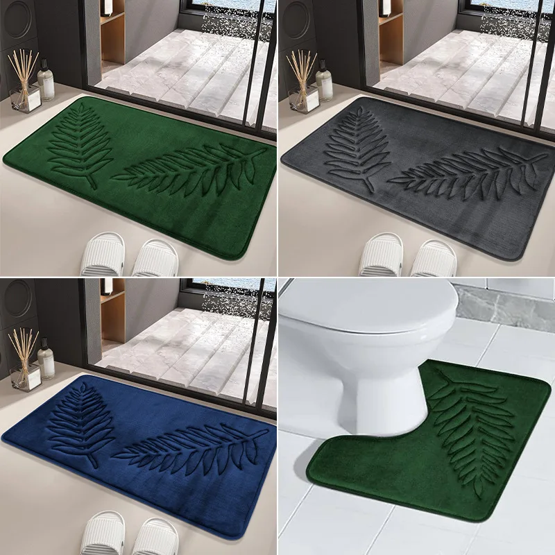 Memory Foam Bathroom Floor Mats Bathroom Absorbent Non-Slip Mats Living Room Bedroom Kitchen Entry Carpet