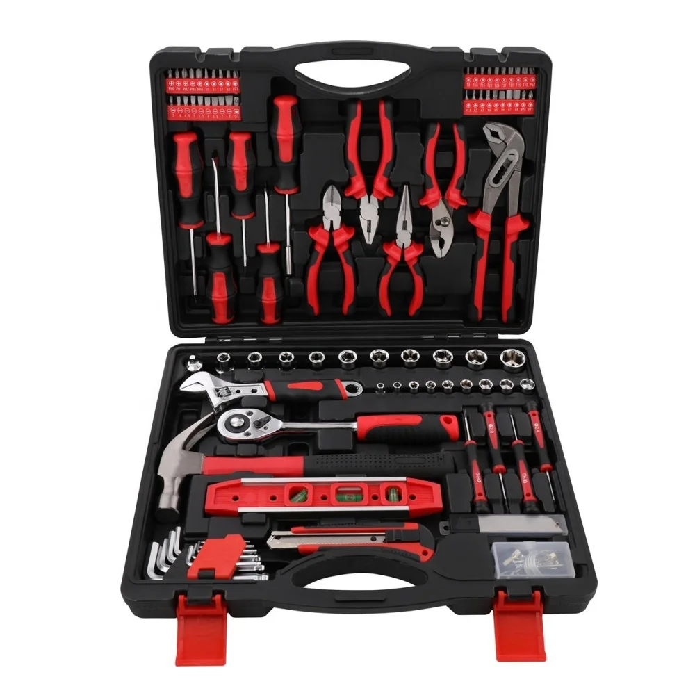 High quality 99pcs sets household repair hand tool combination toolbox auto repair toolkit tool box