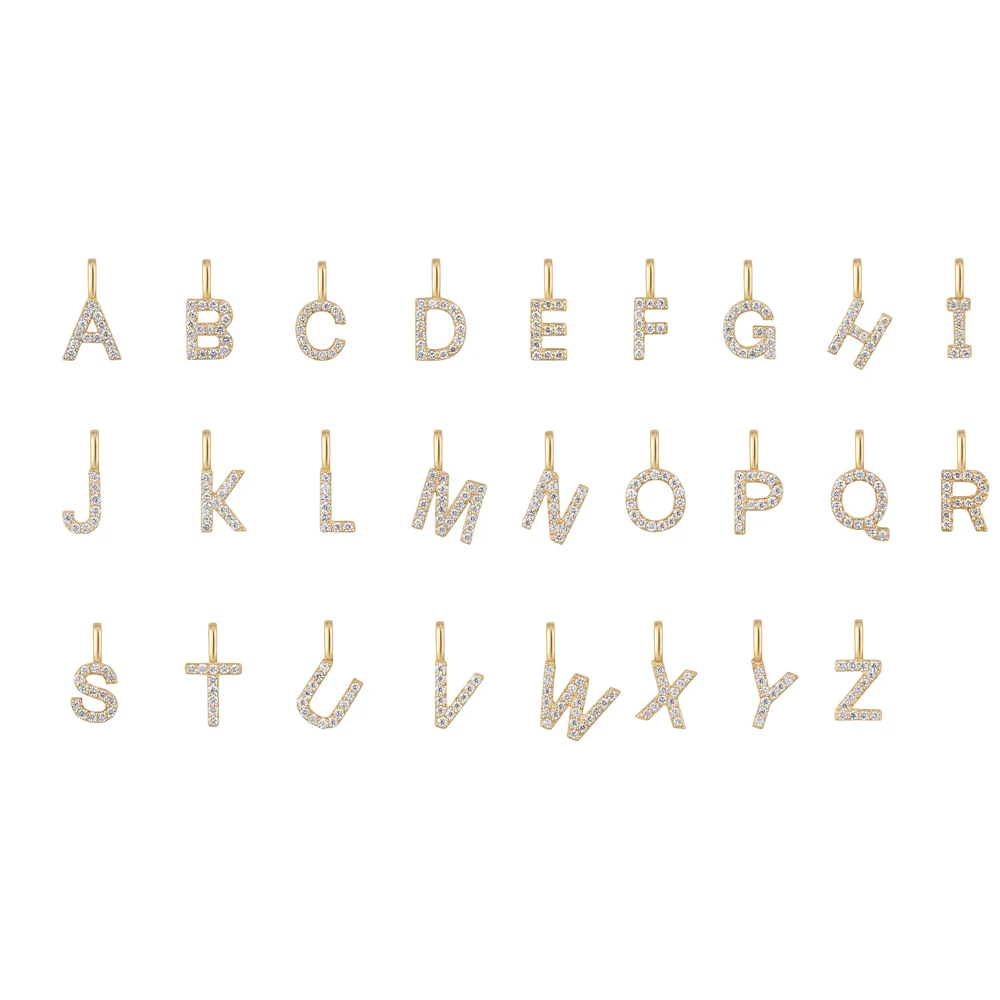 Минималистский крошечный алфавит от A до Z Начальная 26 букв 925 стерлингового серебра кулон ожерелье