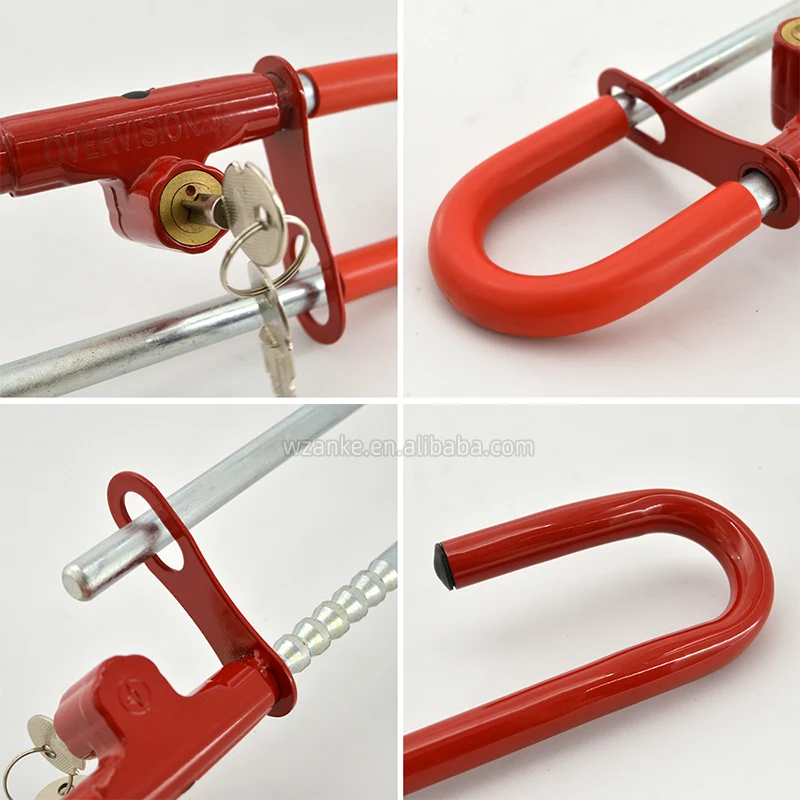Factory Wholesale Car Steering Wheel Lock Double Hook Twin Bar Steering Wheel Lock