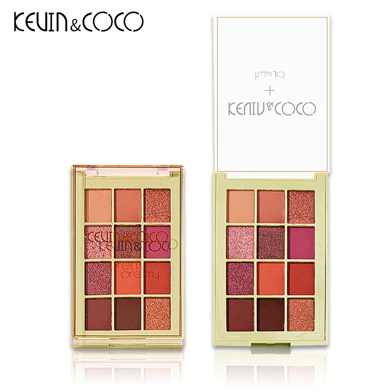 Customize Kevin&coco 12 color eyeshadow palette Cosmetics Wholesale Private Label Eyeshadow