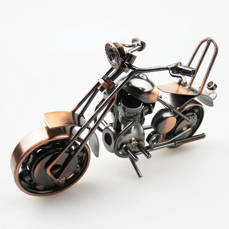 Retro Iron Art Motorcycle Model Ornaments Art Nostalgia Collection Harley Motorcycle Figurines Sculpture for Home Decor
