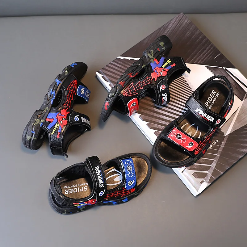 Новые детские дышащие пляжные сандалии Superhero с мягкой подошвой (1600224070443)