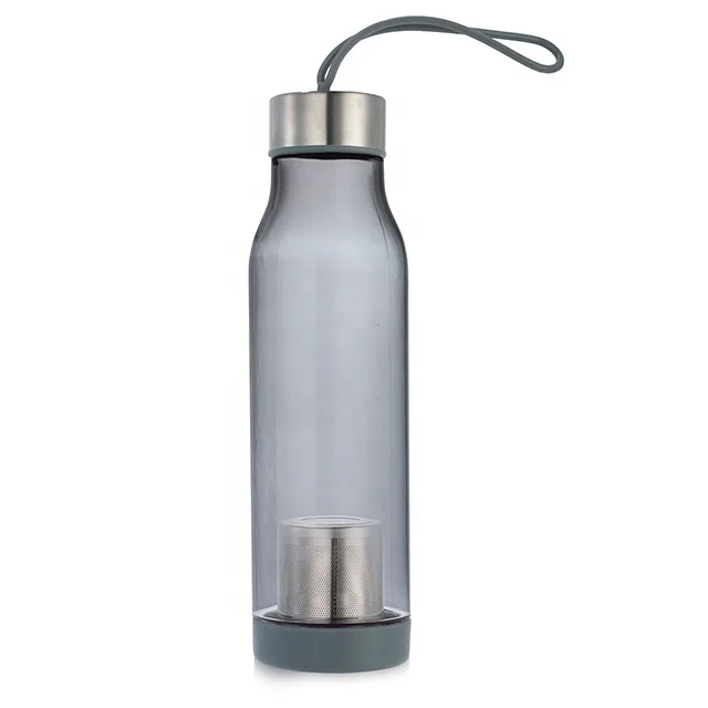 Plastic Water Bottles Manufacturer Simple Model Water Drinking Bottle With Tea Infuser Stainless Steel Infuser