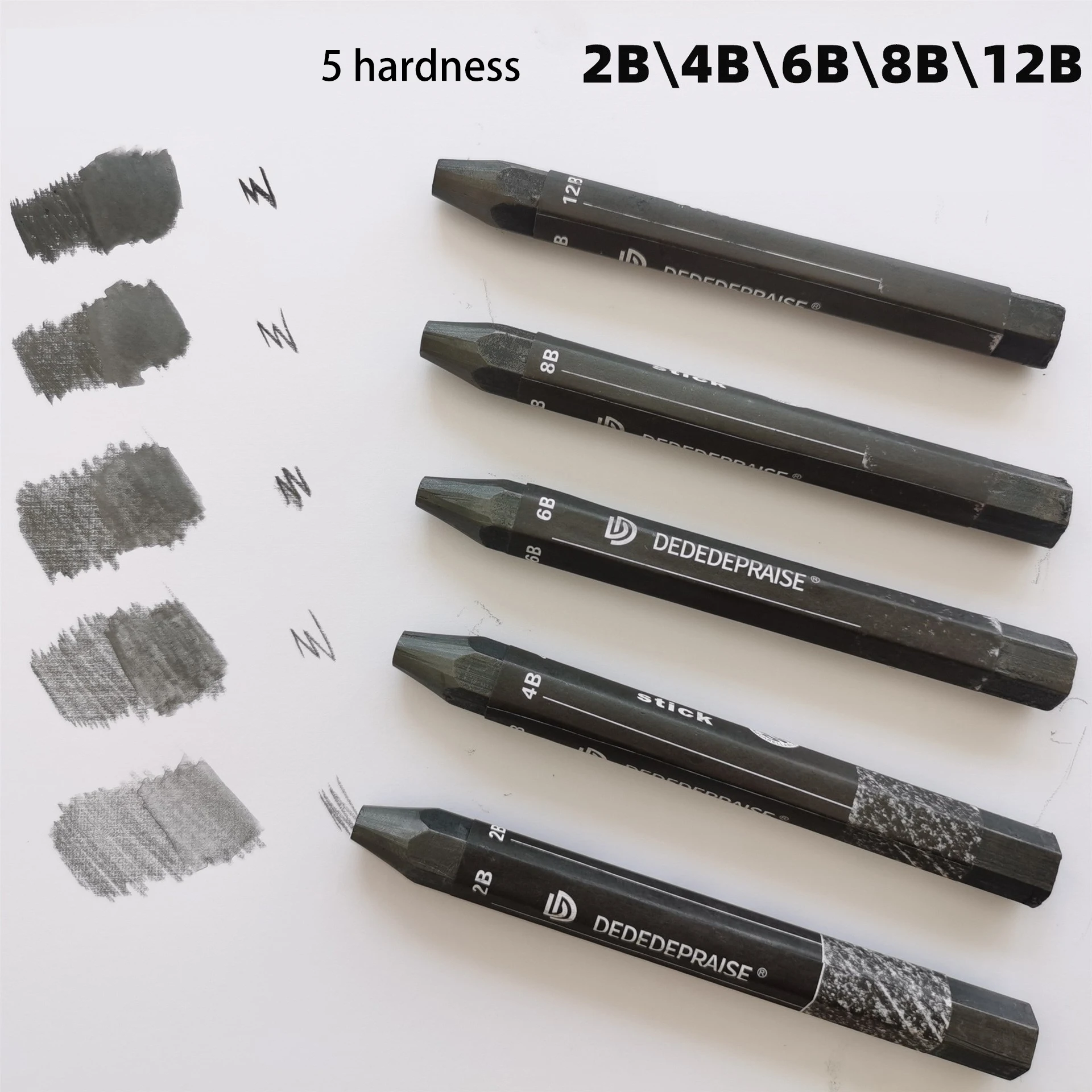 Шестигранная графитовая палочка 2B/4B/6B/8B/12B Водорастворимая из чистого черного свинца