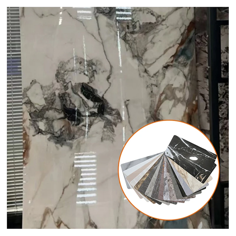 High gloss anti scratch acrylic petg kitchen cabinets face pet film decorative lamination film for furniture