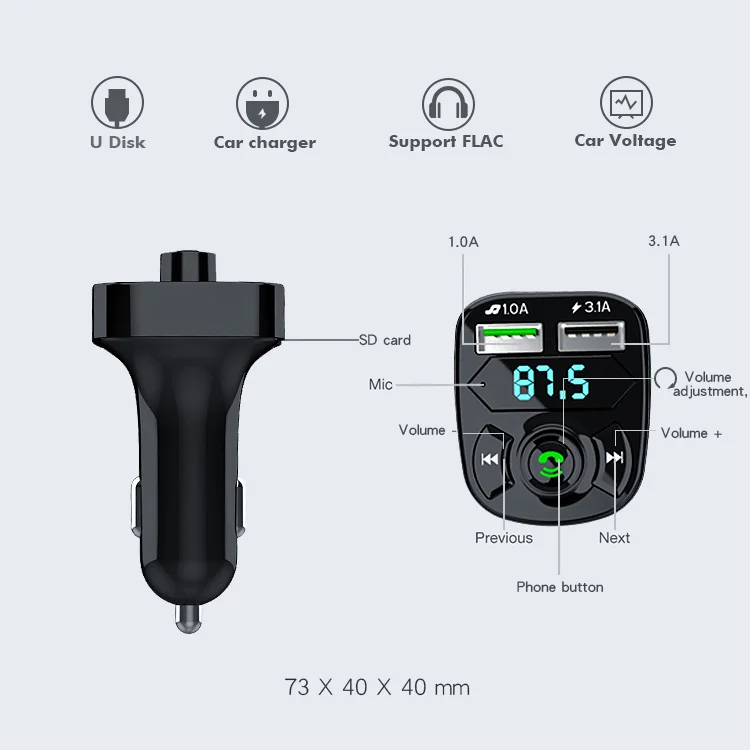 1626-1 автомобиля MP3 плеер 3A dual USB аудио музыки беспроводной громкой связи Bluetooth гарнитура для BT синий зуб комплект получать свободные руки fm передатчик Автомобильный mp3 зарядное