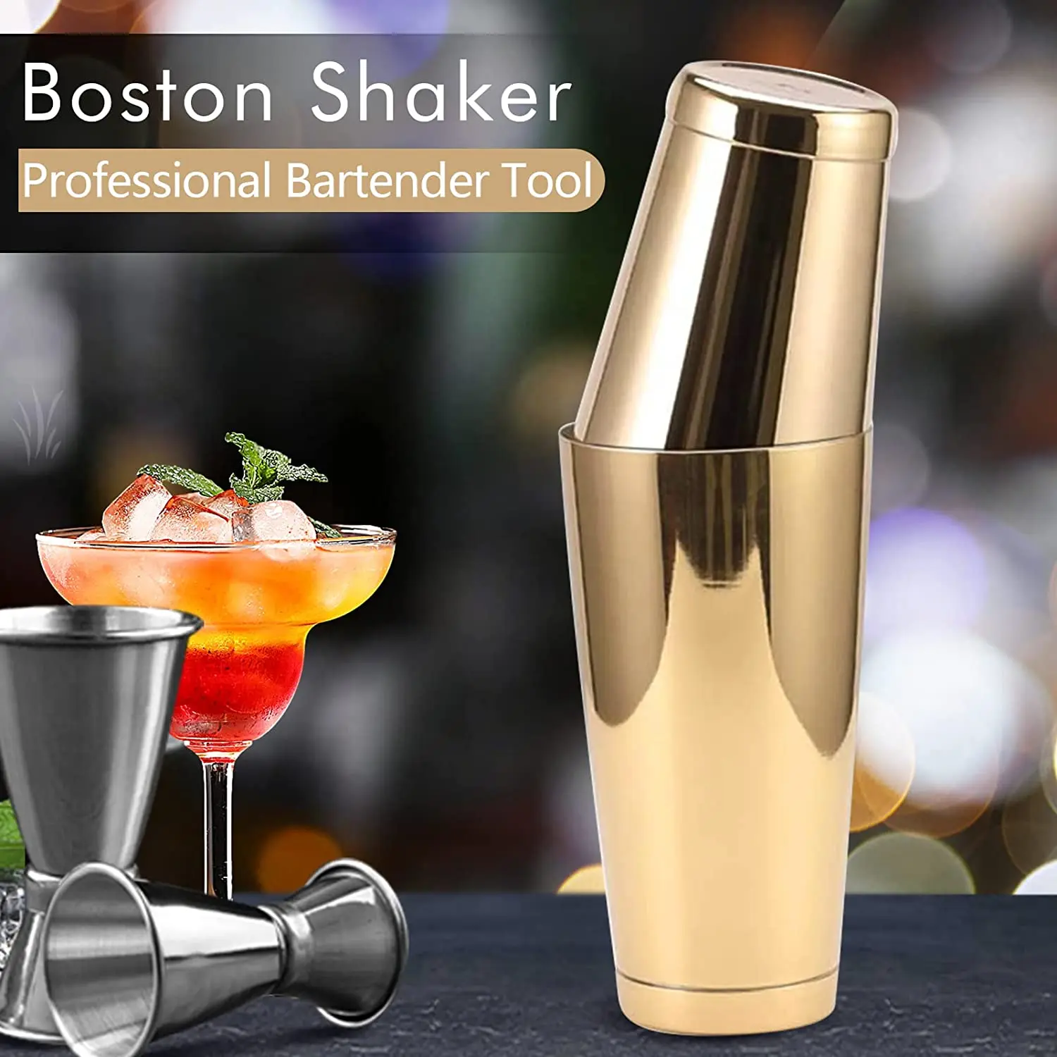 Professional 2-Piece Bartender Weighted Shaker Tins 28OZ Martini Drink Mixing Stainless Steel Pro Boston Shaker