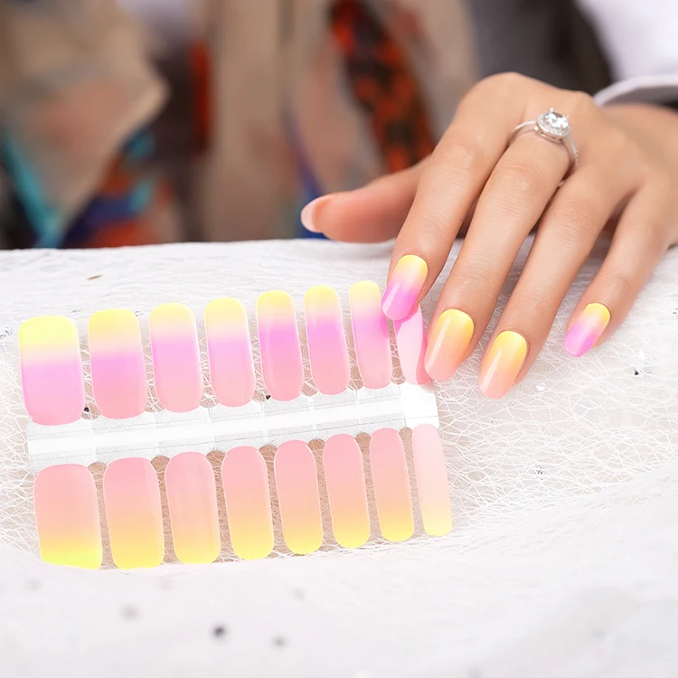 Factory wholesale price high quality hot selling gel nail wraps OEM 100% ombre real nail polish sticker