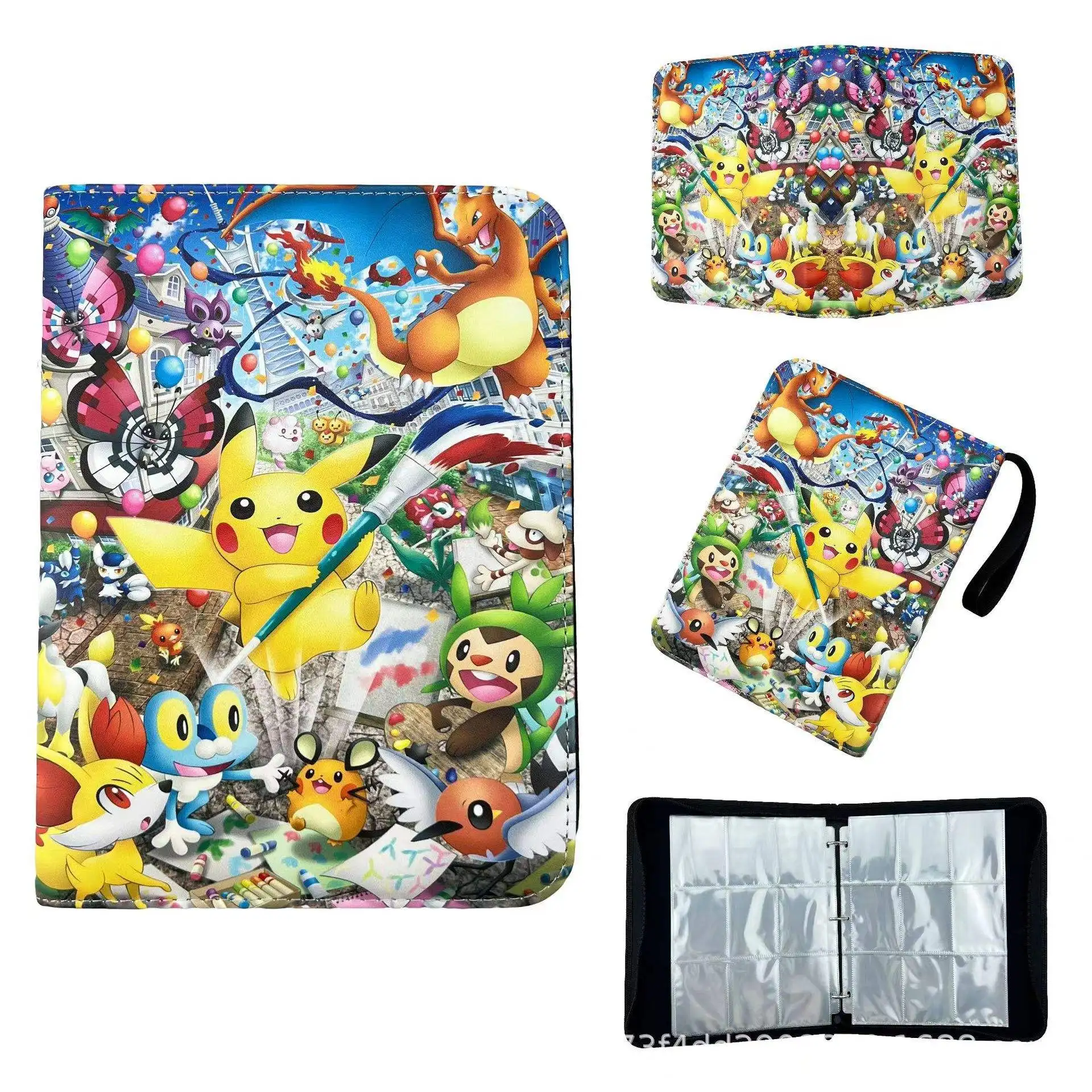 Custom Game MTG Poke Mon TCG Yugioh Baseball Trade Trading Card Binders Album Card Folder Card 9pockets Zip Leather Candy PU Gl