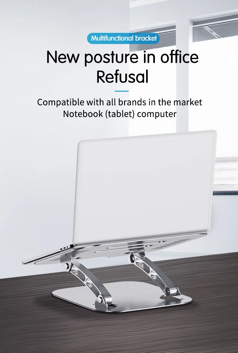 Portable Adjustable Ergonomic Laptop stand for desk, Adjustable Laptop riser computer stand for Two layer laptop stand