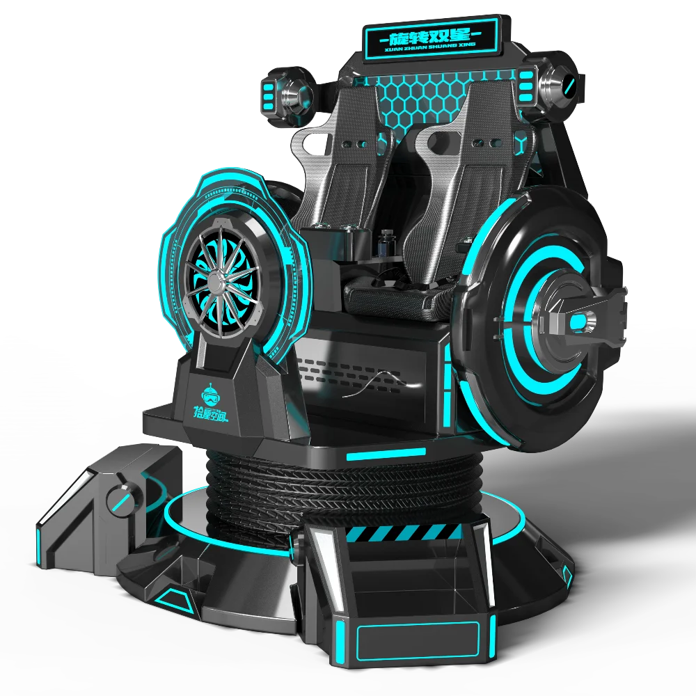 Interactive 360 VR Rotation Double Seats Roller Coaster Fly Arcade Games Machine 9D Virtual Reality Simulator Shopping Malls