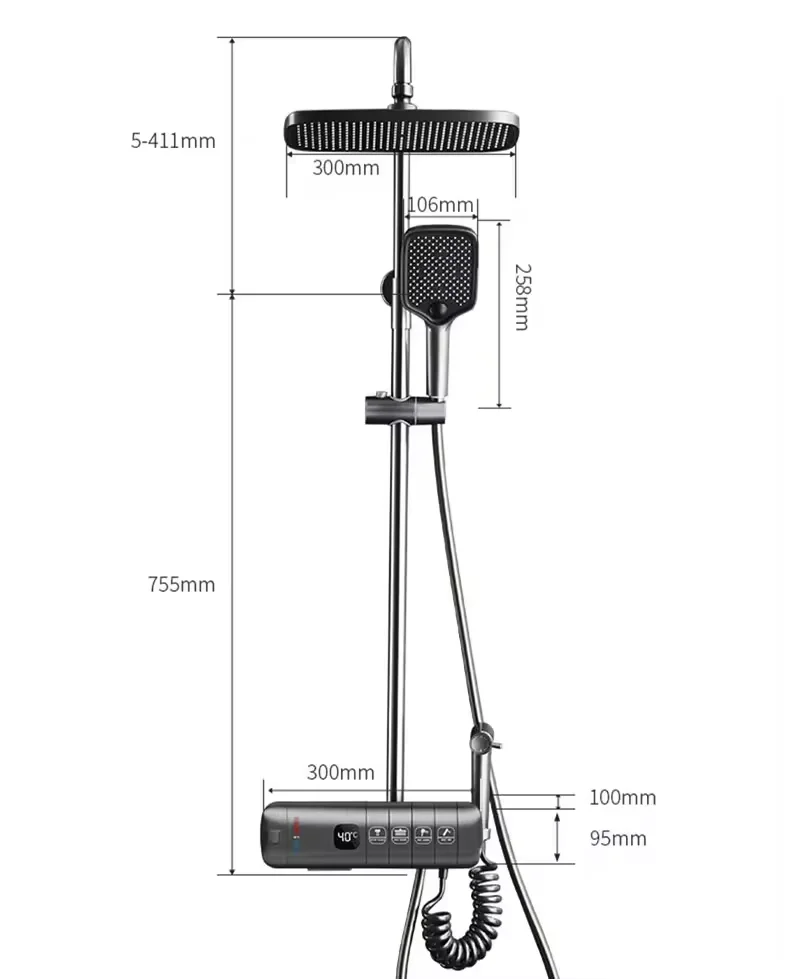 faucet bathtub black system thermostatic bathroom shower head shower system bathroom shower set