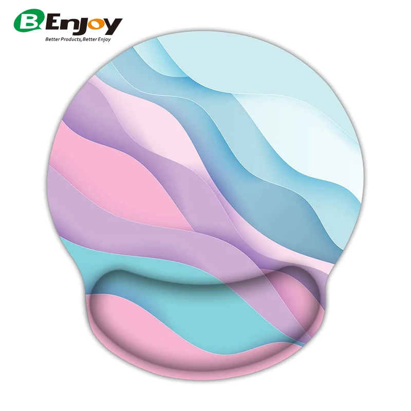 Amazon Hot Sale Wholesale Custom Design  Classic Fadeless Memory Foam Filled Wrist Rest Ergonomic Mouse Pad