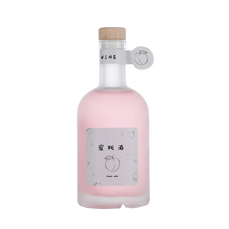 Custom Glass Liquor Bottle Vodka Glass Bottle With Cork 200ml 375ml Water Juice Beverage Bottles G207