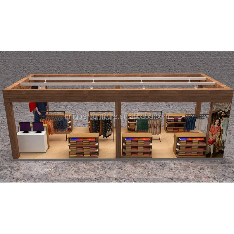 Деревянные детские оборудование для магазина украшения одежды дисплей одежда дизайн киоска & Б/у киоск с шкаф продажи