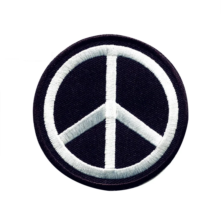 Знак мира хиппи ретро Бохо черная вышивка любовь аппликация утюгом патч
