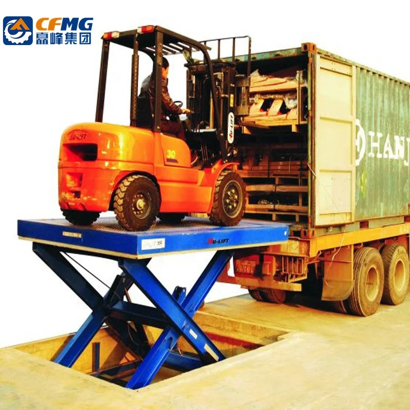 stationary scissor lift table large fixed aerial scissor lift platform to the ground