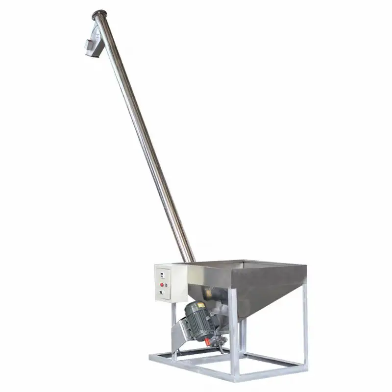 Stainless steel loading machine urea plastic granule spiral elevator powder grain Jiaolong vertical tilting feeding machine