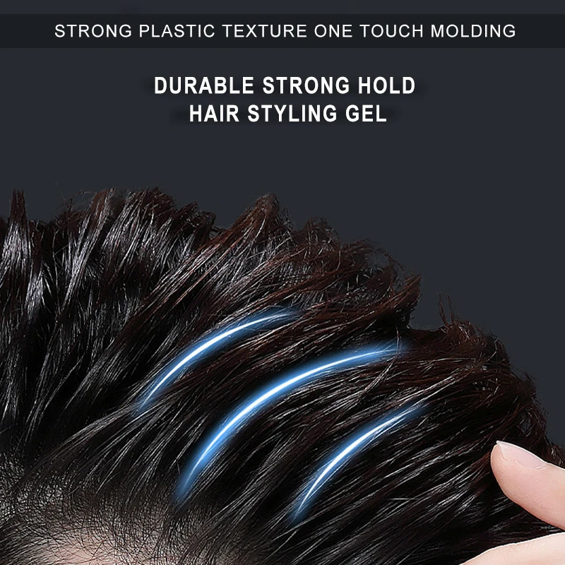 Medium Shine Styling Hair Pomade Gel For Men Extra Strong Hold Tame Difficult Hair Alcohol-Free Formula Hair Styling Gel