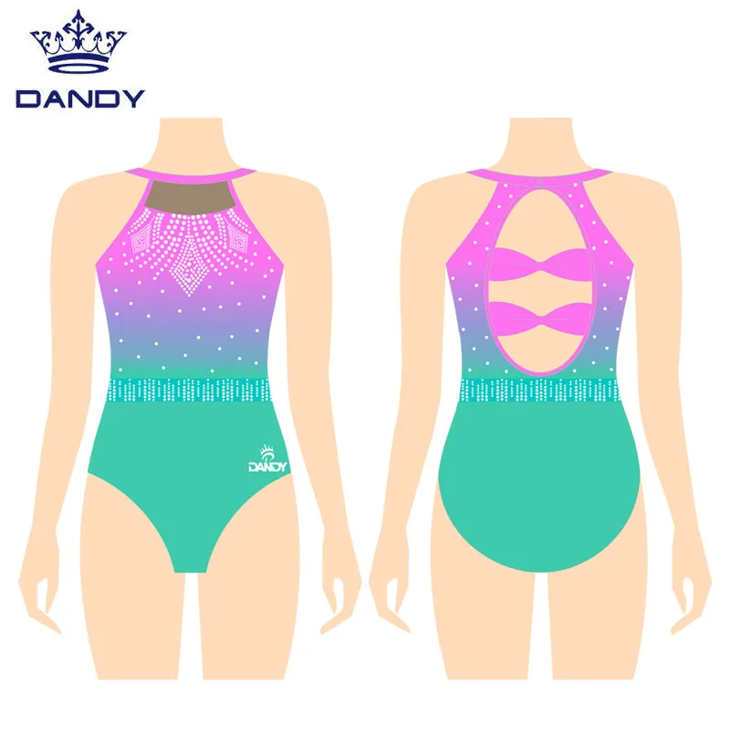 Custom high quality kid clothes gymnastics leotards children sexy school girl dance wear